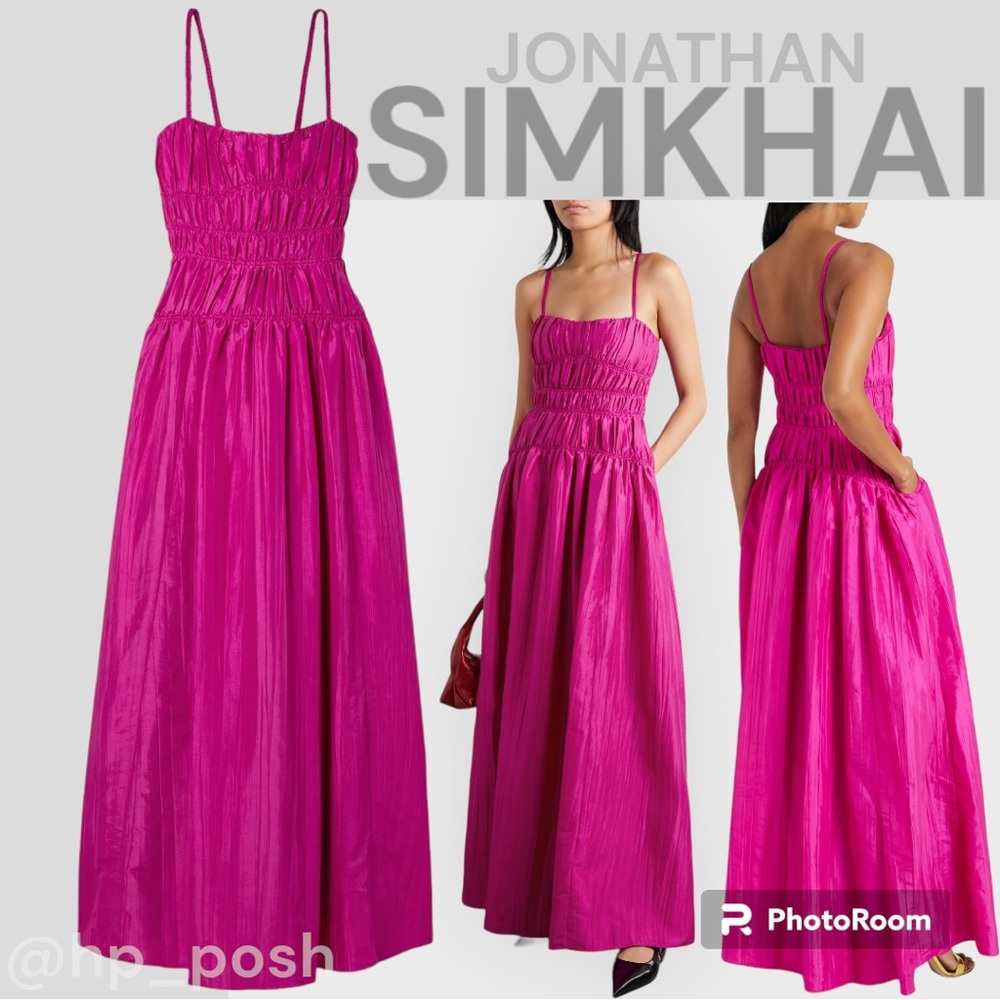 Jonathan Simkhai | Stefanie Shirred Taffeta Gown | NWT size 0